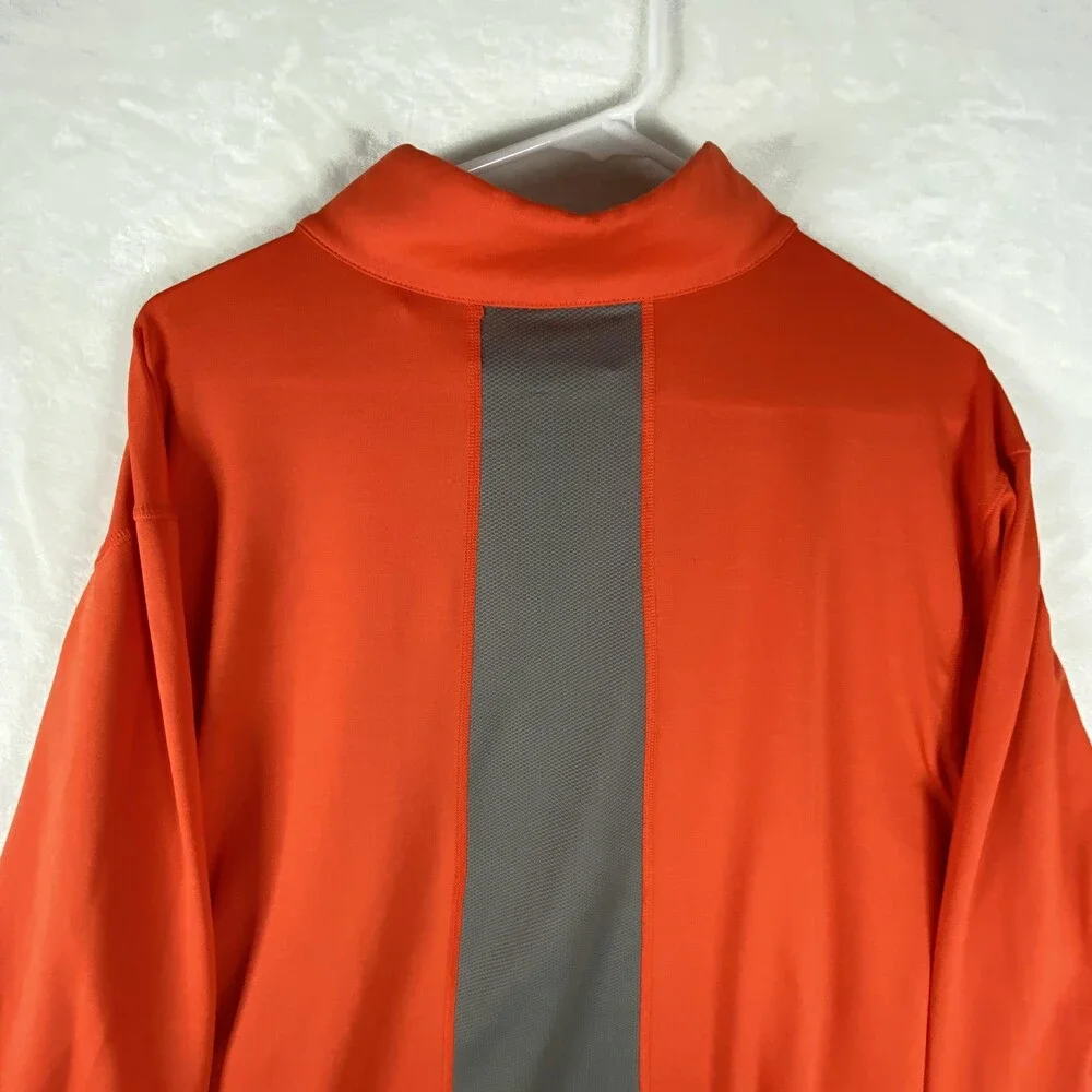 The North Face Shirt Mens 2XL Orange Gray Quarter Zip Long Sleeve Top NF00CP4U